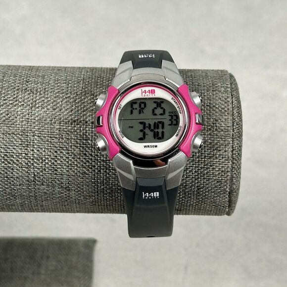 Timex Accessories - Timex 1440 Sports Watch Womens 34mm Gray Pink Digital Indiglo New Battery